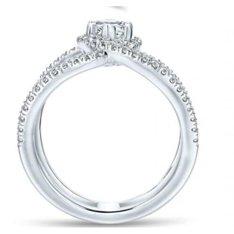 Elegante 925 sterling zilveren ring met witte zirkonen