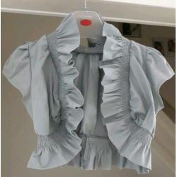 korte bolero met ruches en brede elastische band mt M/ L/xl