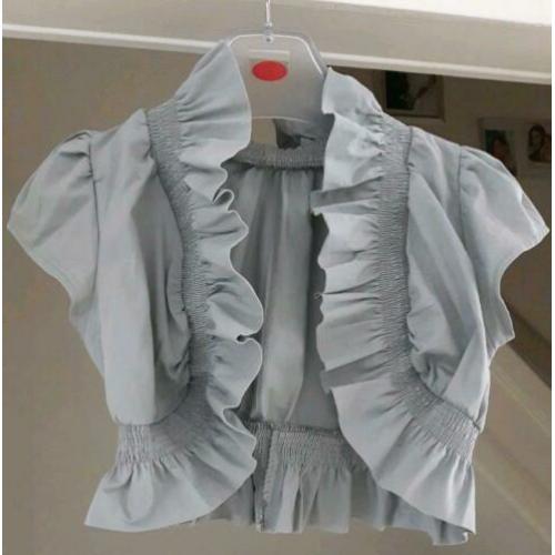 korte bolero met ruches en brede elastische band mt M/ L/xl
