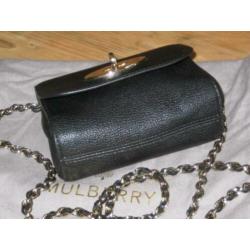 Mulberry Mini Lilly Glossy Goat Black goudkleurige hardware
