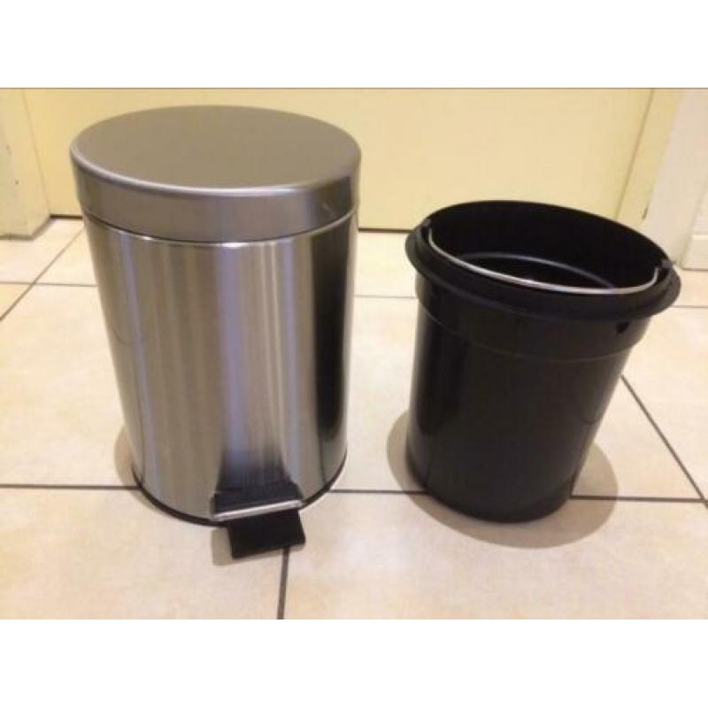 RVS pedaalemmer prullenbak 3 liter met binnenemmer zgan