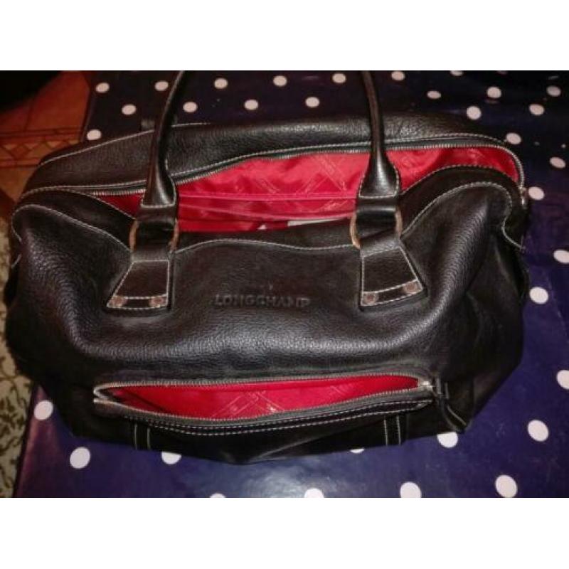 Longchamp legend zwarte leren handtas perfecte staat