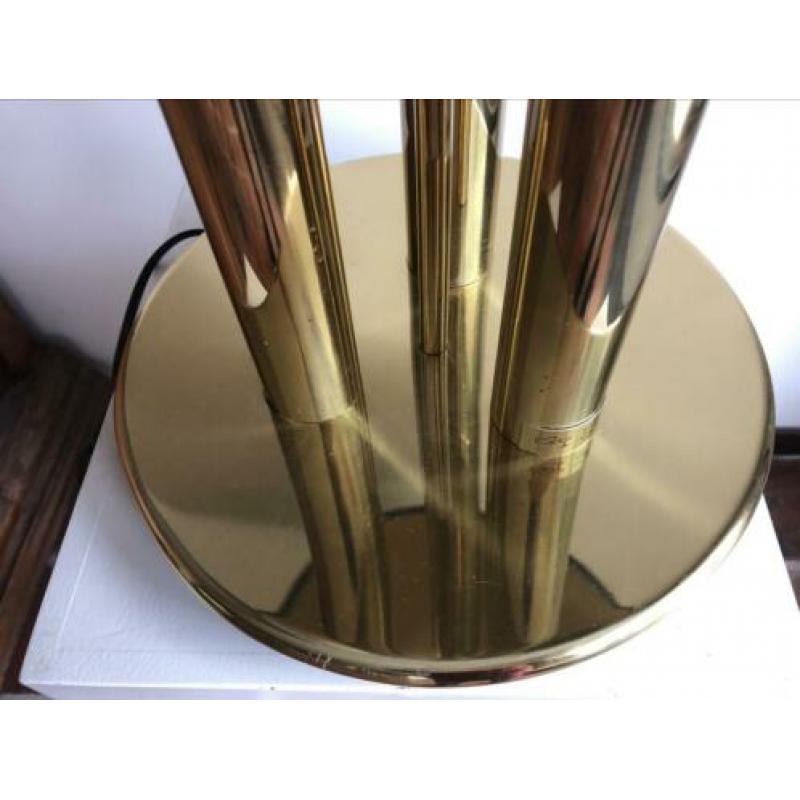 Grote vintage messing design tafellamp Bergers Collectie
