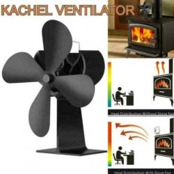 kachelventilator door warmte aangedreven