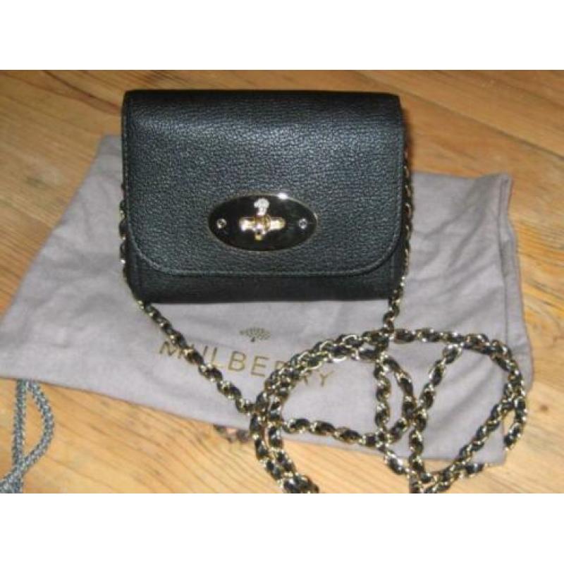 Mulberry Mini Lilly Glossy Goat Black goudkleurige hardware