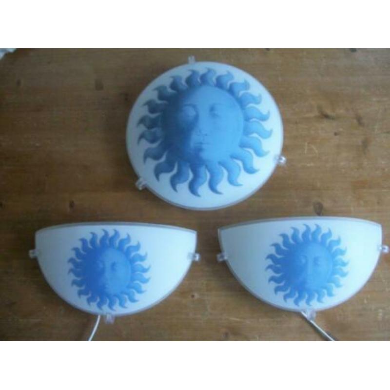 Plafondlamp met Blauwe Zon - 31 cm – zgan