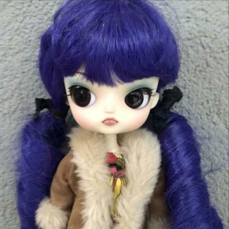 Leuke Pullip bjd doll met paars lang haar - cute en brutaal