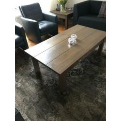 Tafel salontafel + bijzet/hoektafel