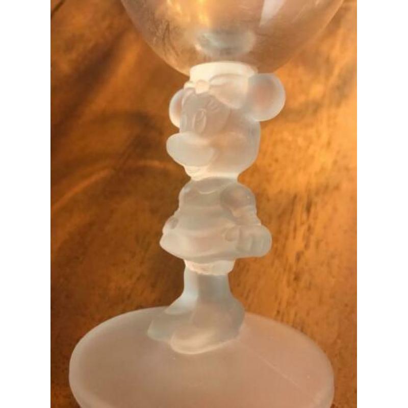 Minnie mouse witte wijnglas wijn glas frosted onbeschadigd