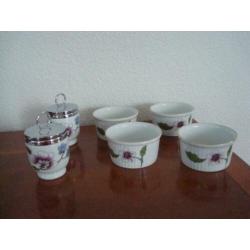 Royal Worcester Egg Coddlers en bakjes