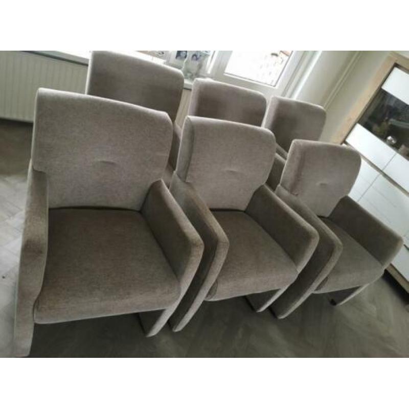 Eetkamerstoelen op wieltjes 6 stuks