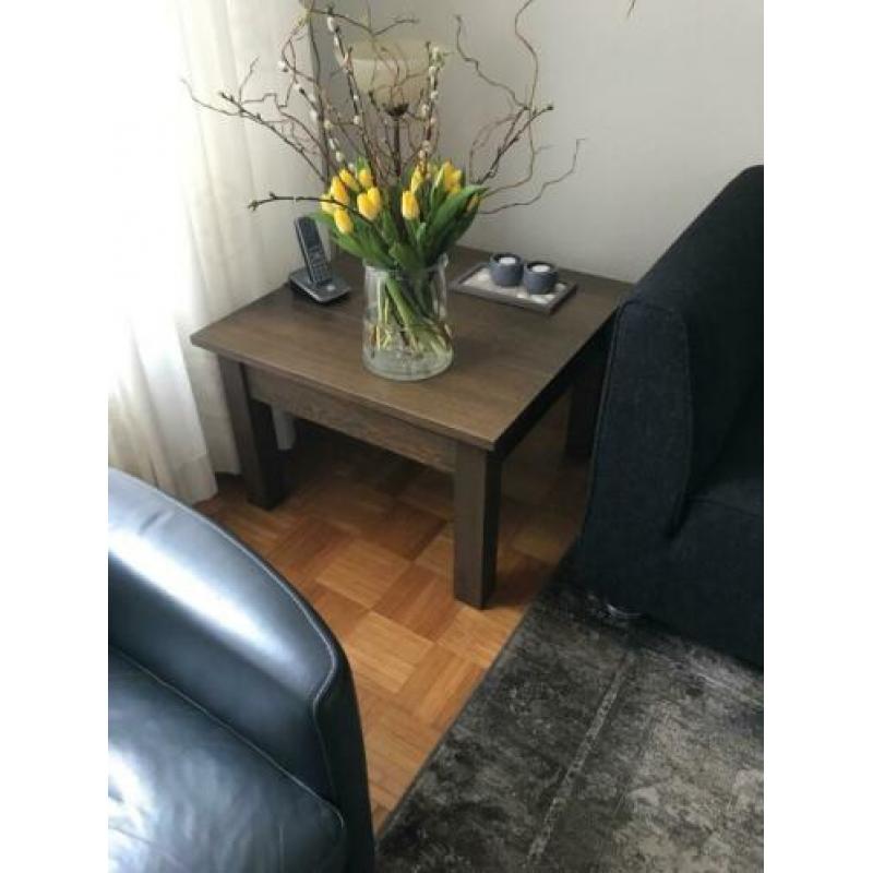 Tafel salontafel + bijzet/hoektafel