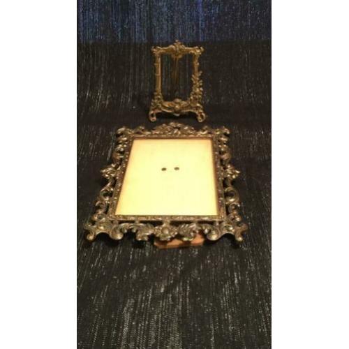 2 antieke bronzen fotolijsten