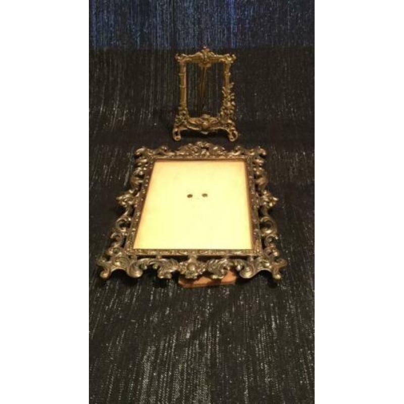 2 antieke bronzen fotolijsten