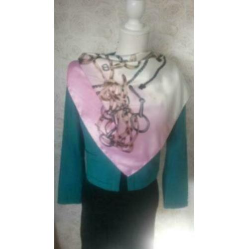 Purdey smaragd groene sjaal shawl roze creme groen