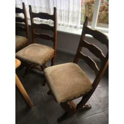 4 stoelen eiken zitting 47 hoog