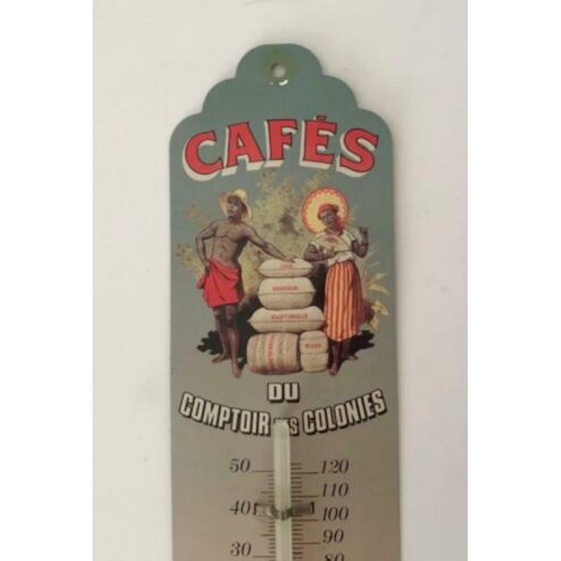 Frans metalen thermometer Cafés du Comptoir des Colonies