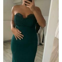 Prachtige strapless galajurk, abiye, maxi dress maat 36