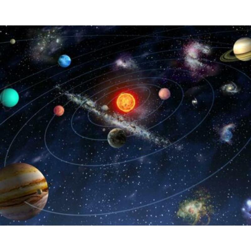 Solar System fotobehang XL, Zonnestelsel, Muurdeco4kids