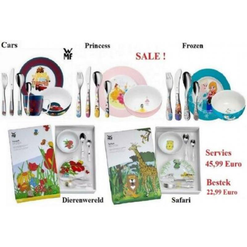 WMF kinderservies FROZEN, CARS, PRINCESS, SAFARI, DIEREN,