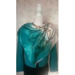 Purdey smaragd groene sjaal shawl roze creme groen