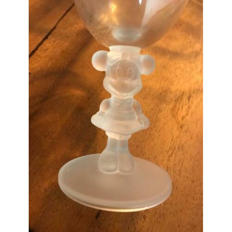 Minnie mouse witte wijnglas wijn glas frosted onbeschadigd