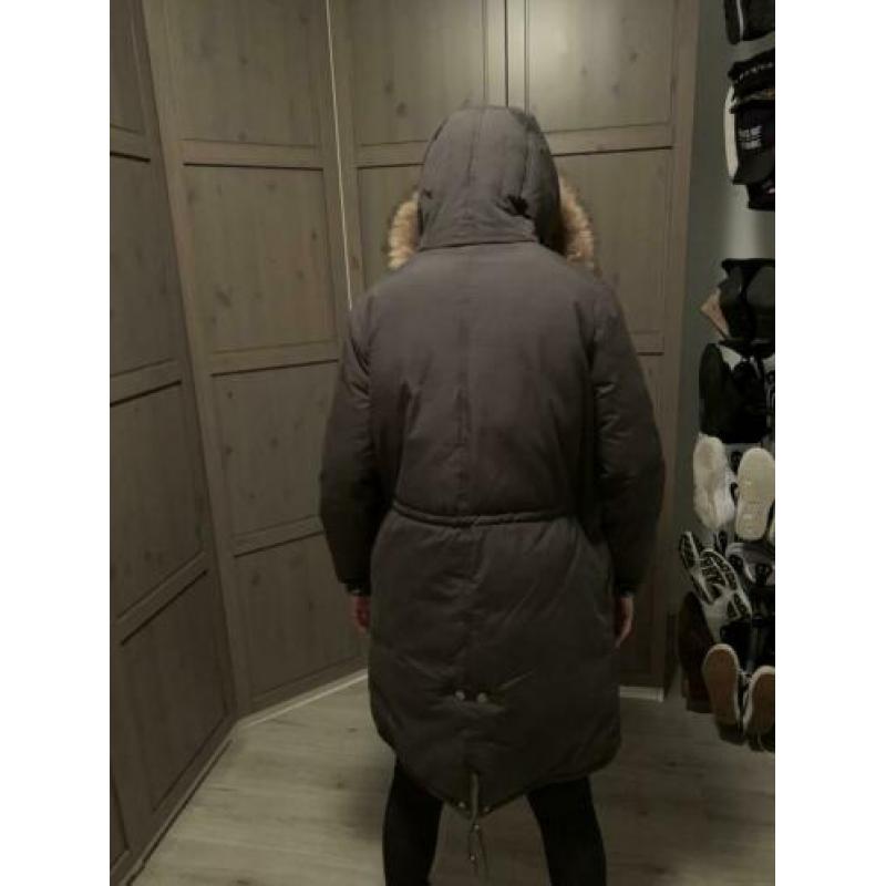 Airforce winterjas met bontkraag