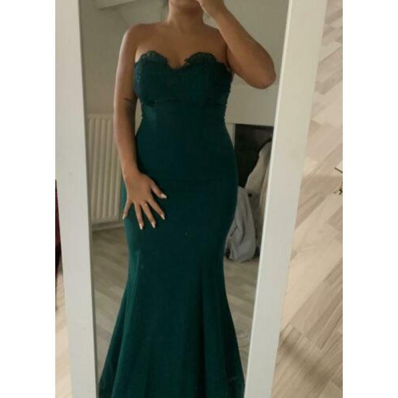 Prachtige strapless galajurk, abiye, maxi dress maat 36