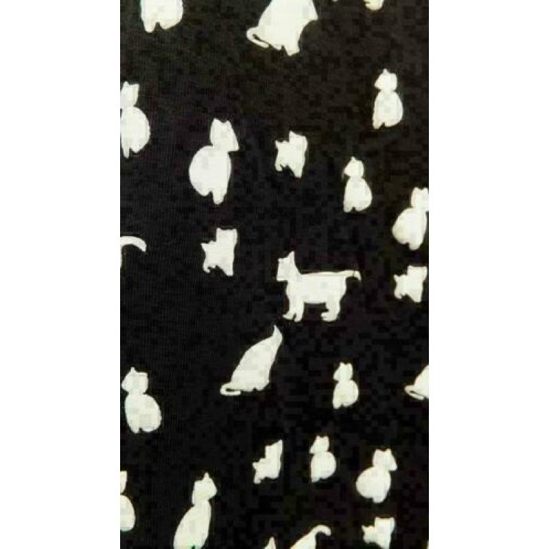 ZIGGA zwart/wit top met honden en poesen mt S