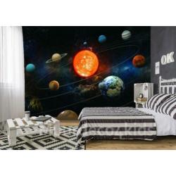 Solar System fotobehang XL, Zonnestelsel, Muurdeco4kids