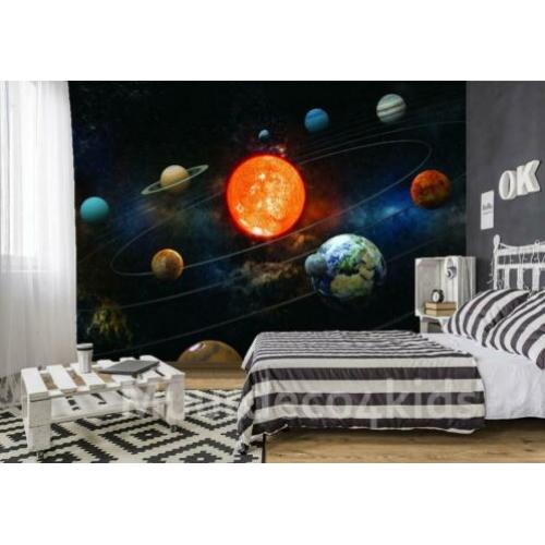 Solar System fotobehang XL, Zonnestelsel, Muurdeco4kids