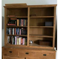 Teak houten buffetkast boekenkast open vitrinekast vakken