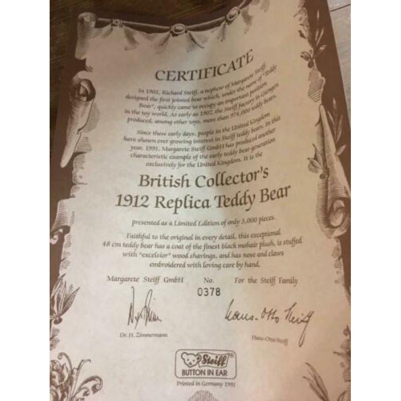 Steiff beer British 1912