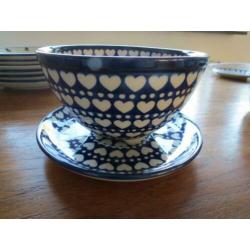 Bunzlau servies, borden 23,5 cm, Blue Berry