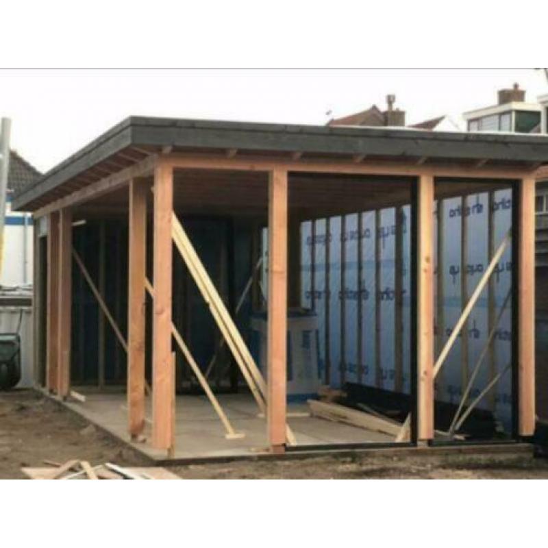 Douglas balken houten planken schutting palen