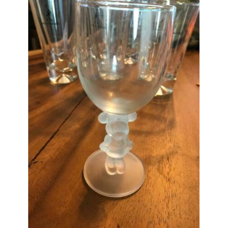 Minnie mouse witte wijnglas wijn glas frosted onbeschadigd