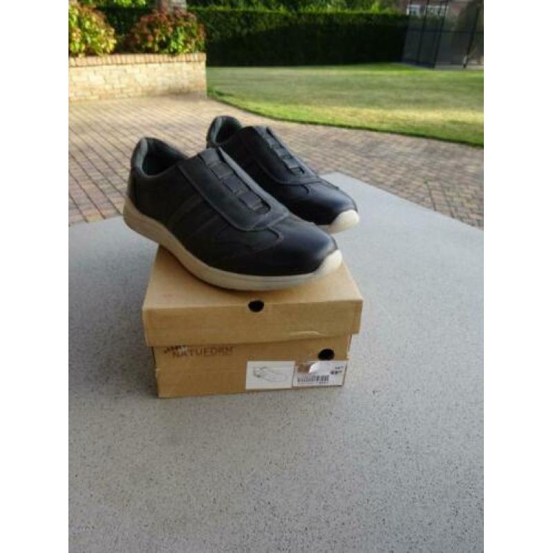 NIEUW Maat 46/47 Echt Leren Instap schoenen. De comfort NAT