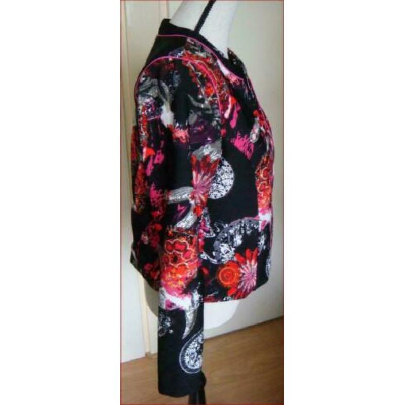 BRANDTEX zwart-rood retro jas maat 40 zgan