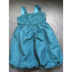 Mooi ballon jurkje in blauw met organza , maatje 152