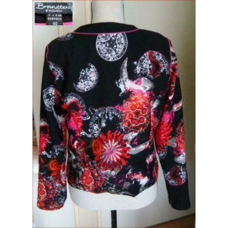 BRANDTEX zwart-rood retro jas maat 40 zgan
