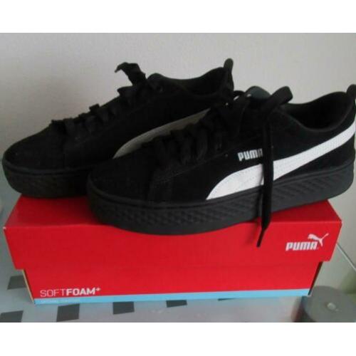Nieuwe zwarte leren Puma sneakers maat 39