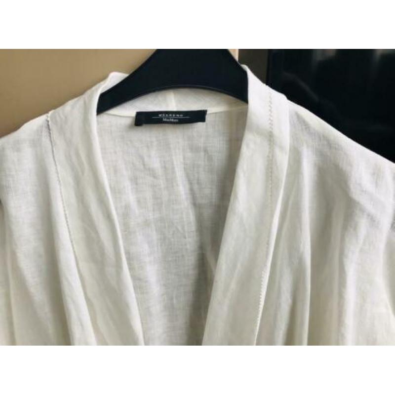 Cremekleurige linnen blouse van Weekend Max Mara mt 42