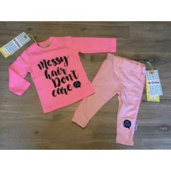 Nieuw setje O’Chillie longsleeve en broekje roze, 80 lente