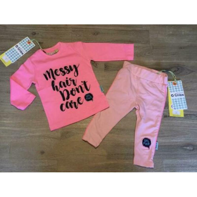 Nieuw setje O’Chillie longsleeve en broekje roze, 80 lente