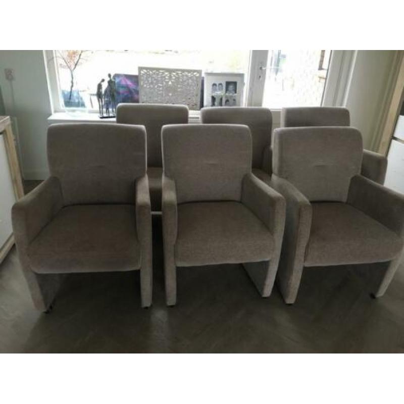 Eetkamerstoelen op wieltjes 6 stuks