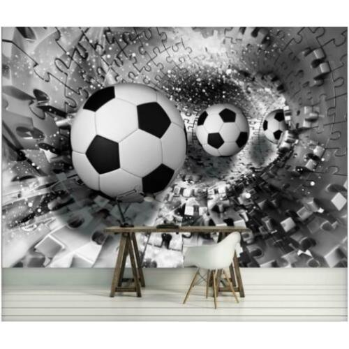 fotobehang voetbal zwart wit behang 386x254cm groot