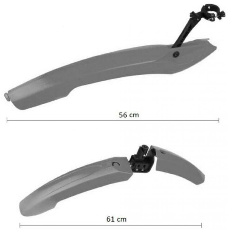 MTB spatbord set: Voor- en achterspatbord + achterlampje