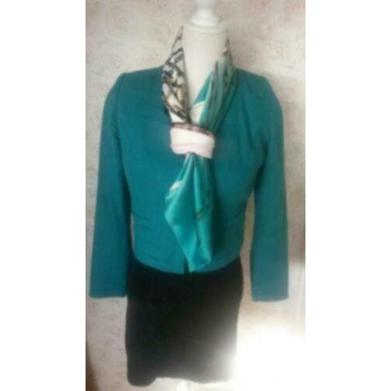 Purdey smaragd groene sjaal shawl roze creme groen