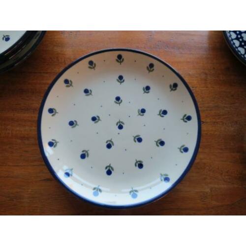 Bunzlau servies, borden 23,5 cm, Blue Berry