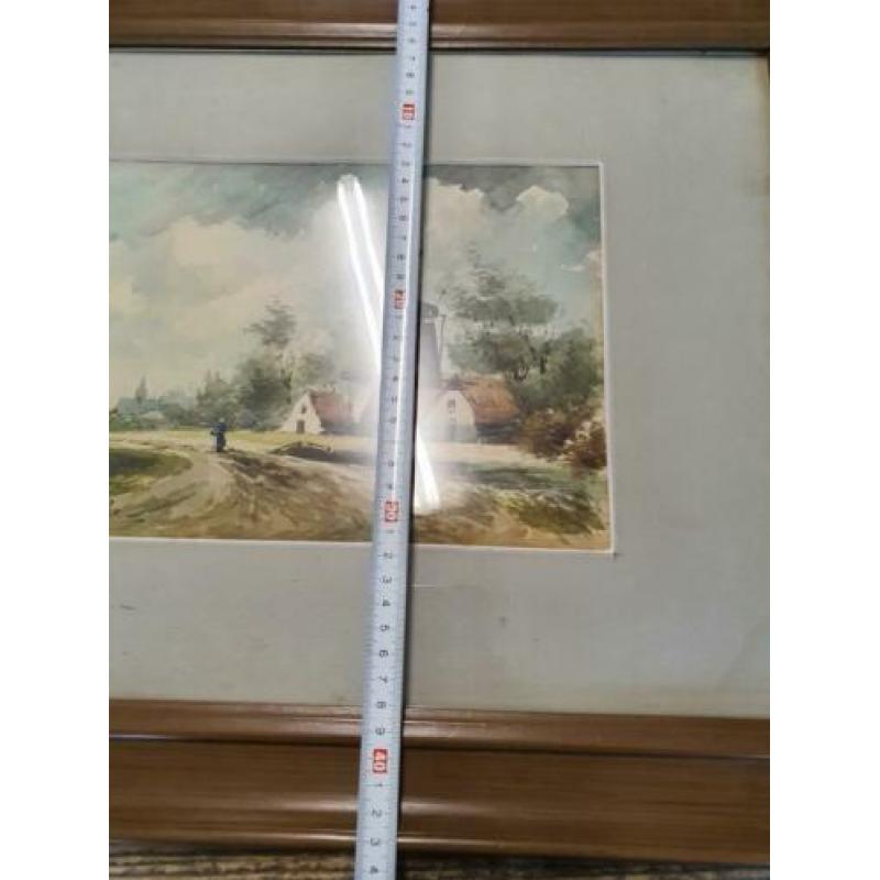 Schilderij molen landschap V. Borselen